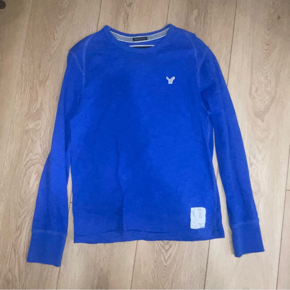 American Eagle Outfitters Men’s Blue Vintage Fit Long Sleeve Henley Medium